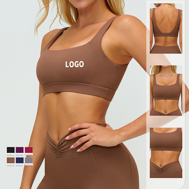JC Women's Backless U Neck Sexy Color Blocking Elastic Yoga Bras High Support Breathable Workout Women's Sports Bra
