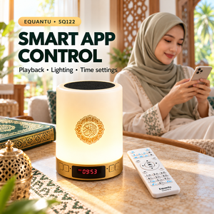 Lecteur Coranique Equantu SQ122 avec haut-parleur Bluetooth, lampe de prière islamique, horloge numérique et télécommande - Product Image 3