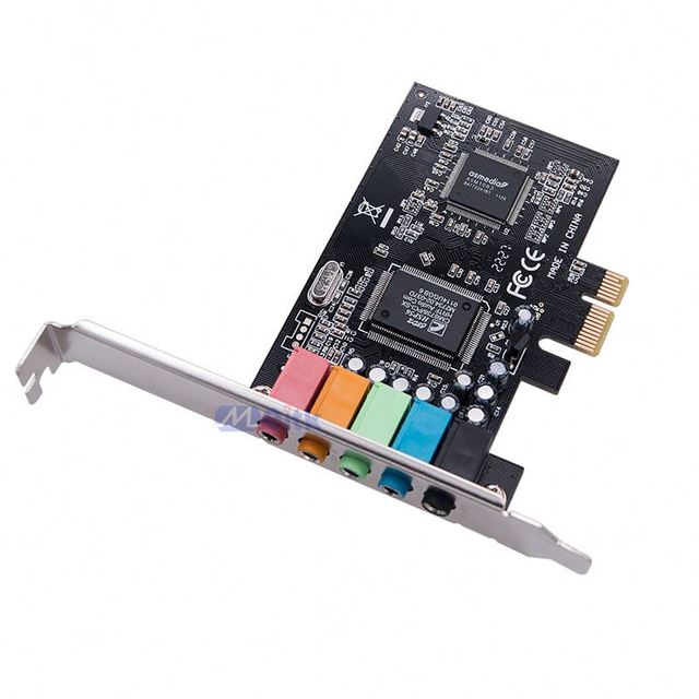 PCI-E PCI Express 5.1 Channel 3D Audio 6 Channels Digital Sound Card 5.1 Solid Capacitors CMI8738 Chipset Expansion Card