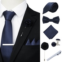 Hi-Tie Herren Krawatte und Polyester Pocket Square Manschetten knöpfe Set mit gewebter Krawatte für Hochzeit Business Party Formal