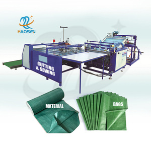 Machine à coudre entièrement automatique Haosen pour la découpe de rouleaux de tissu plastique, machine à fabriquer des sacs en PP tissé de 50 kg pour le riz, fabricant - Product Image 1