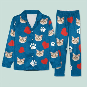 Drop Shipping Langarm Damen Pyjama Leichte, entspannende Nachtwäsche Personal isiertes Pyjama Set für den ganzen Nacht komfort - Product Image 2