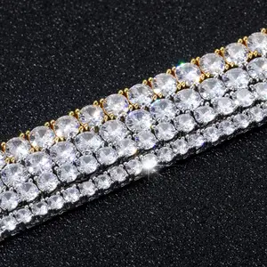 BES prezzo di fabbrica personalizzato Hip Hop argento Sterling 925 VVS Moissanite collana di gioielli con diamanti 3mm 4mm 5mm catena da Tennis ghiacciata