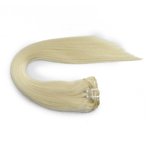 SHY Haute Qualité Blond Clair Remy Cheveux Clip-in Soyeux Droite Cheveux Bruts pour Femmes Blanches Cuticule Aligné - Product Image 6