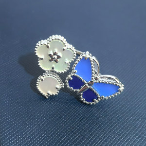 Bague tendance de style nouveau, directement de l'usine, plaquée <span class=keywords><strong>or</strong></span> 18 carats, ajustable, avec motif coccinelle, papillon et trèfle à quatre feuilles - Product Image 5