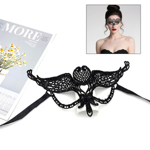 <span class=keywords><strong>Maschera</strong></span> di Halloween in Pizzo Nero per Donna, Mezza Faccia, per Ballo in <span class=keywords><strong>Maschera</strong></span>, Stile Catwoman - Product Image 6