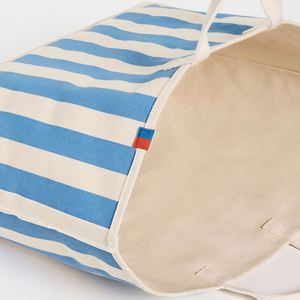Custom <b>Large</b> Tote <b>Bag</b> for Women <b>Canvas</b> Purses Handbags Organic Cotton Durable Shopping Groceries Beach All Over Striped Tote - Product Image 5