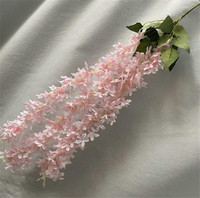 Fleurs artificielles en gros : Glycine suspendue à 3 branches pour décoration murale
