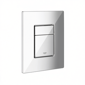 Plaque de chasse d'eau Skate Cosmopolitan chromée, longueur 20,6 cm, largeur 16,6 cm, hauteur 10,7 cm, fixation murale, double chasse d'eau pour salle de bain - Product Image 2