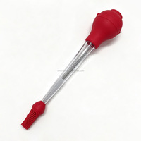 Injecteur de marinade en silicone pour dinde avec aiguille et brosse, silicone de qualité alimentaire, système de saignée facile à utiliser pour des rôtis juteux