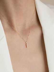 Collier polyvalent Xinfly en or 18 carats avec pendentif diamant naturel de 0,05 ct de forme géométrique, chaîne de clavicule tendance pour les soirées - Product Image 4