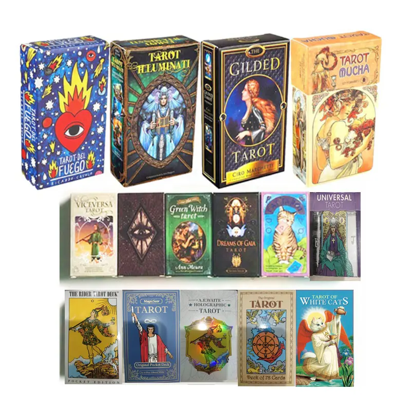 78 Tarot Decks Wholesale English Crystal Oracle Card Deck Divination Board Game Witch Tarot 500 Styles With E-guide Book