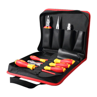 Kit d'outils d'électricien WI90012C de 9 pièces avec étui de transport, tournevis isolés, pinces et coupe-fils pour le travail à domicile