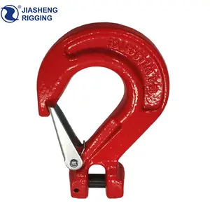 15TON Drop Forged Alloy Steel Lifting Hoist Hook With Latch G80 Clevis Sling Hook
