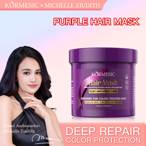 Crema Capilar KORMESIC 500g Certificada por Bpom, Color Rubio Ceniza Nutritivo, Sin Efecto Amarillo, Fijador de Color Morado, Mascarilla Capilar para Cabello Rubio - Product Image 2