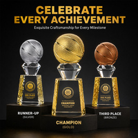 Trophée de basketball personnalisé en verre cristal 2026 pour les finales, avec dessus texturé 3D doré, 20 cm, gravé au laser, récompense Champion MVP, vente en gros