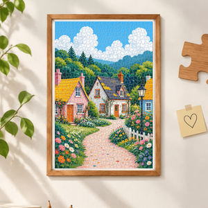 Puzzle Personalizzato con Scenari di Villaggi, 1000 Pezzi, Cottage in Campagna, Stampa HD su Cartone Grigio, Fustellatura, Laminazione Opaca, Confezione Regalo, OEM - Product Image 6