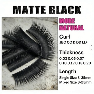 Extensions de cils en gros – Plateaux d'extensions de cils en soie douce de qualité supérieure, extensions de cils volume noir mat en velours cachemire - Product Image 2