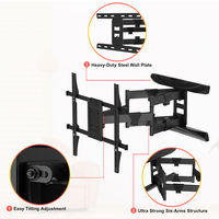 Support mural TV LED réglable inclinable et pivotant en alliage d'acier, fixation TV à mouvement complet 26-80 pouces VESA 400x400mm 35kg