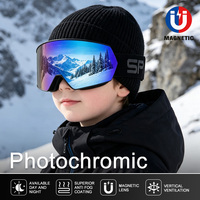 Masque de ski professionnel photochromique polarisé OTG, vision exceptionnelle, lentille magnétique, double couche, logo personnalisé, masque de snowboard d'hiver
