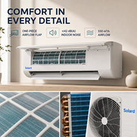 AC Solar 12000 BTU untuk Rumah dan Kantor, DC Inverter, Wall Split Hybrid, Pendingin dan Pemanas, WIFI, Aplikasi, R32, US
