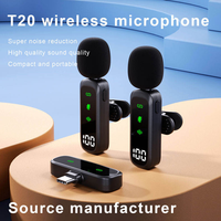 Microphone Lavalier sans fil professionnel avec étui de charge pour Smartphone tablette enregistrement vidéo diffusion en direct Podcast
