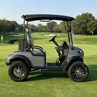 Voitures de golf utilitaires et de bonne qualité, deux places, 48 volts, électriques, avec pare-brise pliable et porte-sac pour le parcours de golf