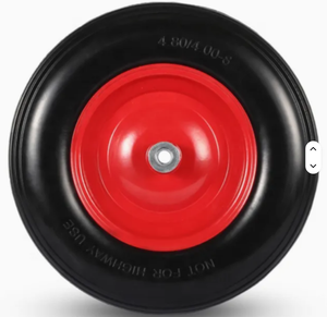 Roues de <span class=keywords><strong>brouette</strong></span> en mousse PU de 16 pouces 4.80/4.00 à 8 roulettes en polyuréthane avec jante en acier pour transpalette, chariot de camping - Product Image 2