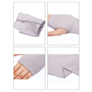 Zomer Rijden Vissen Wit Katoen Halve Vinger Anti-Zonnebrand Uv Zonwering Handhandschoenen Vrouwen - Product Image 3