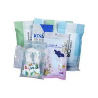 Sachet d'emballage jetable pour masques pour enfants, sac en plastique auto-scellant en papier de dialyse, imprimé transparent mat-brillant