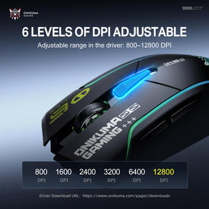 <span class=keywords><strong>Souris</strong></span> de jeu sans fil tri-mode en gros d'usine ONIKUMA DM06 noire RGB 12800 DPI 1000Hz à faible latence pour l'e-sport CE RoHS - Product Image 6