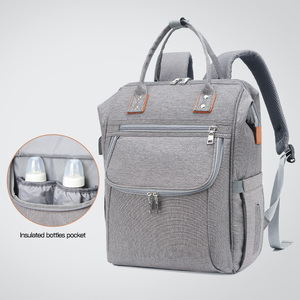 Gran capacidad <span class=keywords><strong>panaleras</strong></span> Maman wickeltasche personalizar impermeable SAC a Langer USB elegante pañal momia mochila bebé bolsa de pañales - Product Image 4