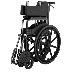 Sedia a Rotelle Pieghevole Modello 80 con Cuscino in Pelle Impermeabile, Poggiapiedi Regolabile e Vassoio Portaoggetti Integrato <span class=keywords><strong>per</strong></span> <span class=keywords><strong>Disabili</strong></span> - Product Image 6