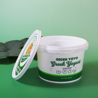 Fabricant, usine, OEM, ODM, personnalisation du logo, pot en plastique PP pour crème glacée, contenants pour yaourt avec couvercle à verrouillage de sécurité