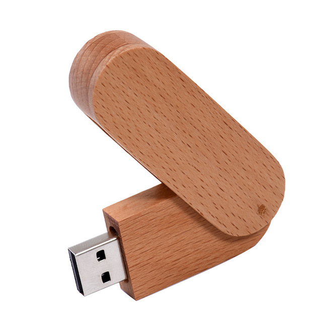 Large Capacity 32G Beech Maple Wooden USB Flash Drive Personalized Engraved Computer Souvenir School Badge Creative Promotional