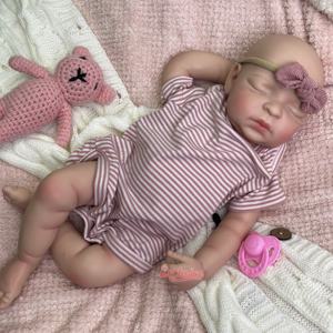 Lebensechte Reborn-Babypuppen 44 cm, realistische Neugeborenen-Bausätze, Mädchenpuppe mit Vollkörper aus Platin-Silikon in Filmqualität für Künstler - Product Image 5