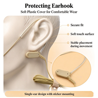 Microphone filaire beige MX153, micro-condensateur omnidirectionnel, mini-micro flexible avec crochet d'oreille pour interview et conférence
