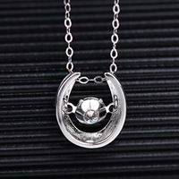 Bijoux fins Moissanite plaqué or blanc 925 collier de cheval en argent sterling bijoux équestres pour les filles