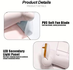 Ventilador Portátil Mini Personalizado al por Mayor, Ventilador de Mano LED para Bodas, Conciertos, Fiestas, Ventilador Luminoso Publicitario con Logotipo Personalizado - Product Image 4
