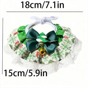 Pañuelo de Navidad para mascotas, bufanda cálida de felpa para gatos y perros, accesorio para festivales de invierno, patrón de cuadros de colores - Product Image 2