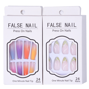 24-teiliges Set Luxus-Geschenkverpackungsbox für falsche Nägel Strass-Dekor französische falsche Nagelspitzen <span class=keywords><strong>Bling</strong></span> langer Sarg Ballett-Nägel zum aufdrücken - Product Image 3