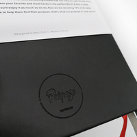 Benutzerdefinierte Stift Tasche PU Leder Abdeckung Schule Logo Notebook 100 Blätter mit Papier Band und Seide Band