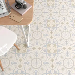 Original Factory Europe Style Porcelain Indoor Tile Geometric Pattern Floral Decoration For All Rooms Floor And Wall