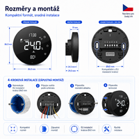 Controlador de Calefacción Eléctrica Hidrónica, Controlador de Temperatura y Humedad Programable, Termostato Inteligente para HVAC