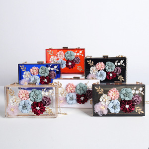 Sac à main en acrylique transparent pour femme, personnalisé en gros, sac à main <span class=keywords><strong>de</strong></span> soirée avec une belle boîte à fleurs - Product Image 6