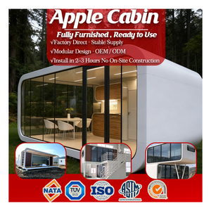 <span class=keywords><strong>Cabane</strong></span> Apple, Maisonnette Apple, Conteneur carré <span class=keywords><strong>de</strong></span> 40 pieds pour usage hôtelier, Panneau sandwich, Design moderne, Respirant, Installation facile, Extérieur - Product Image 1