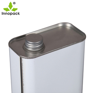 <span class=keywords><strong>Bidon</strong></span> de peinture rectangulaire en fer blanc de 1 litre (1000 ml) avec bouchon à vis métallique pour emballage de produits chimiques et d'huiles - Product Image 5