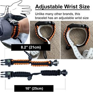 Pulsera de supervivencia <span class=keywords><strong>Paracord</strong></span> táctica ajustable multiusos 5 en 1 con hebilla de arranque de fuego - Product Image 5