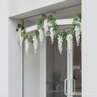 1.8M Untaian Bunga Wisteria Buatan 3 Rumbai Besar 6 Rumbai Kecil 34 Daun Dekorasi Pernikahan Rumah