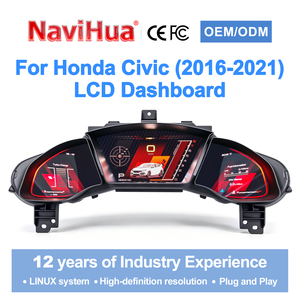 Navihua pour Honda Civic 2016-2021 Nouveau tableau de bord LCD, combiné d'instruments numérique pour voiture, cockpit virtuel, tachymètre automatique, écran fantôme - Product Image 1
